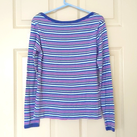 The Children's Place Girl's 100% Cotton Long sleeve top with multi color stripes - Picture 2 of 3